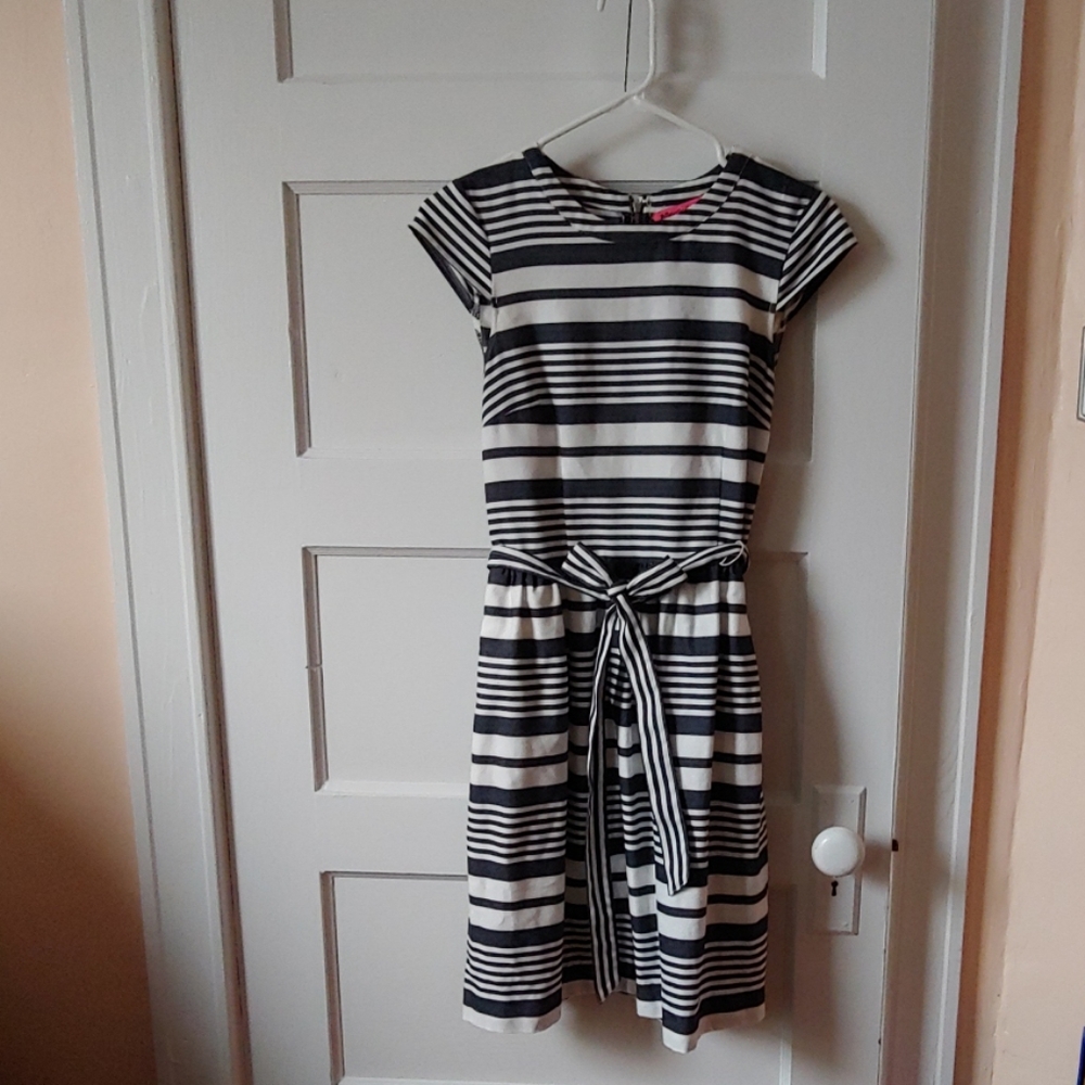 Betsey Johnson striped cotton fit and flare dress